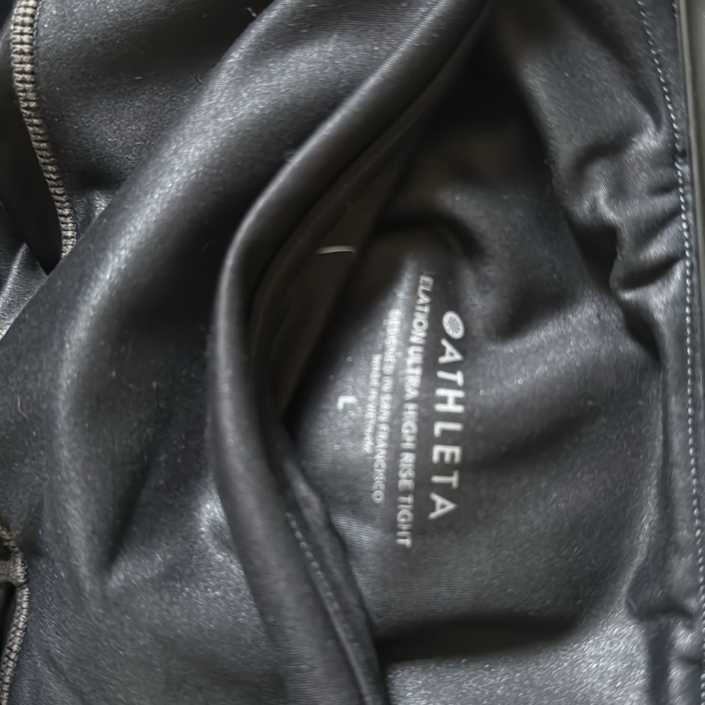 Athleta large black leggings with light pink stiching - Picture 7 of 7